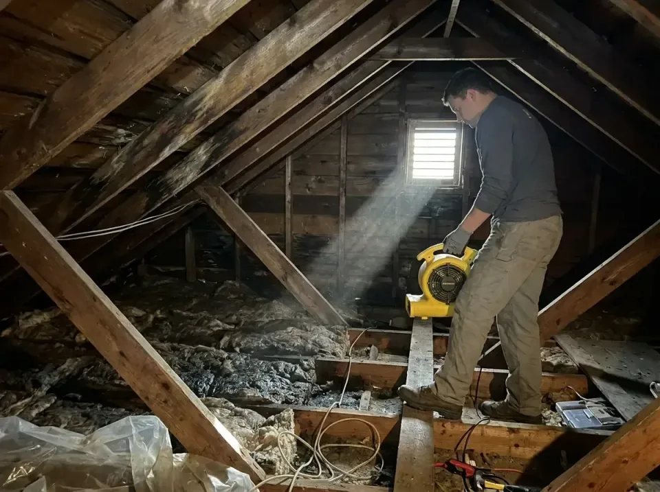 attic-water-damage-drying-proc-007 — frequently asked questions, Emergency Water Extraction & 24/7 Flood Response in Muscle…